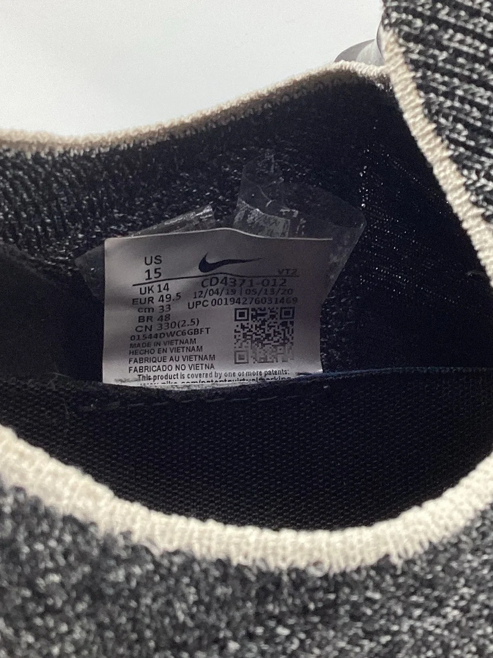 Nike Black & Gray Infinity React Knit Running Sneakers